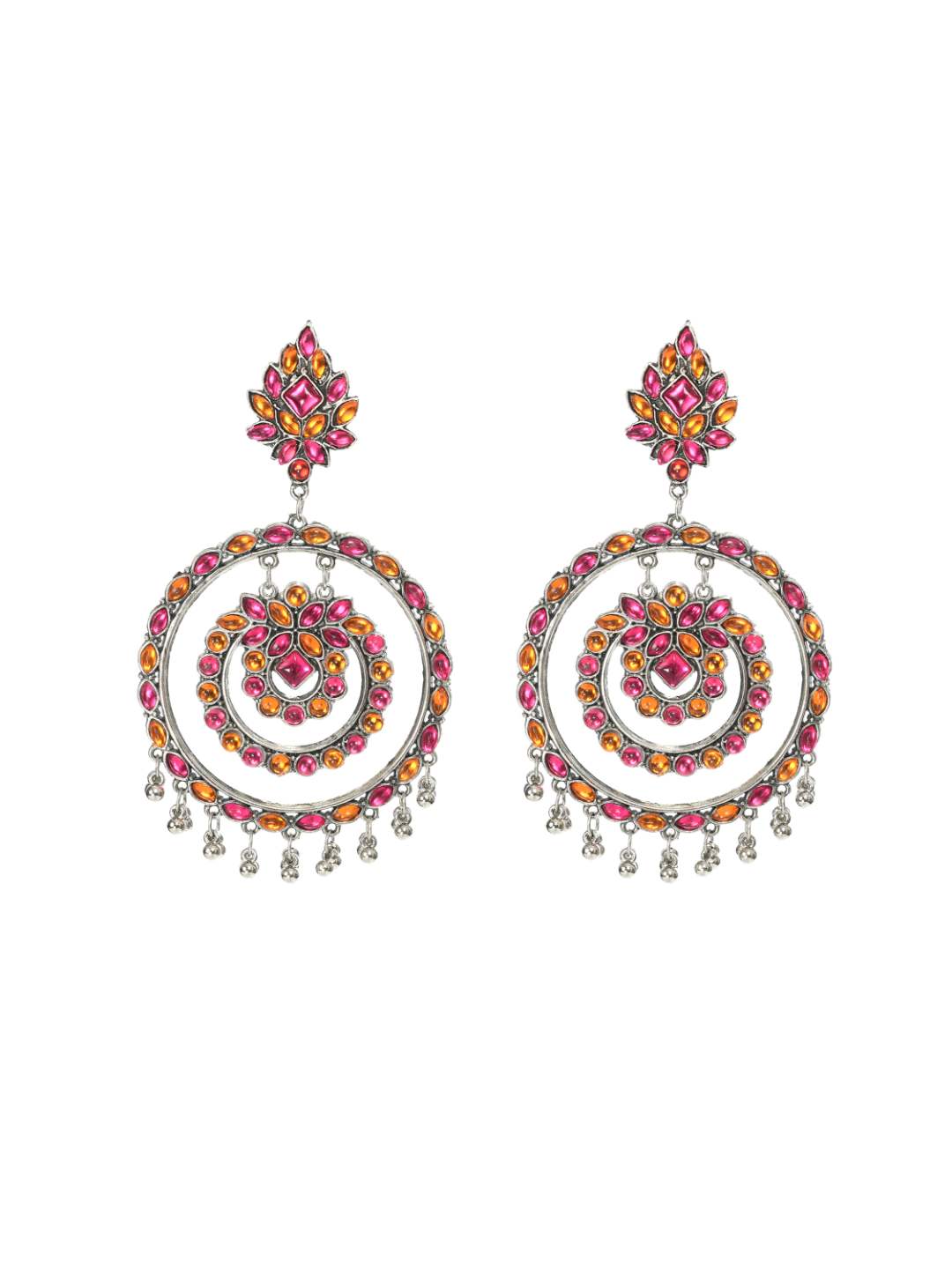 Women's  Trendia Multi color circles Earrings with Kundan Jker_136