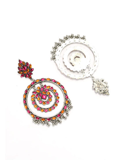 Women's  Trendia Multi color circles Earrings with Kundan Jker_136