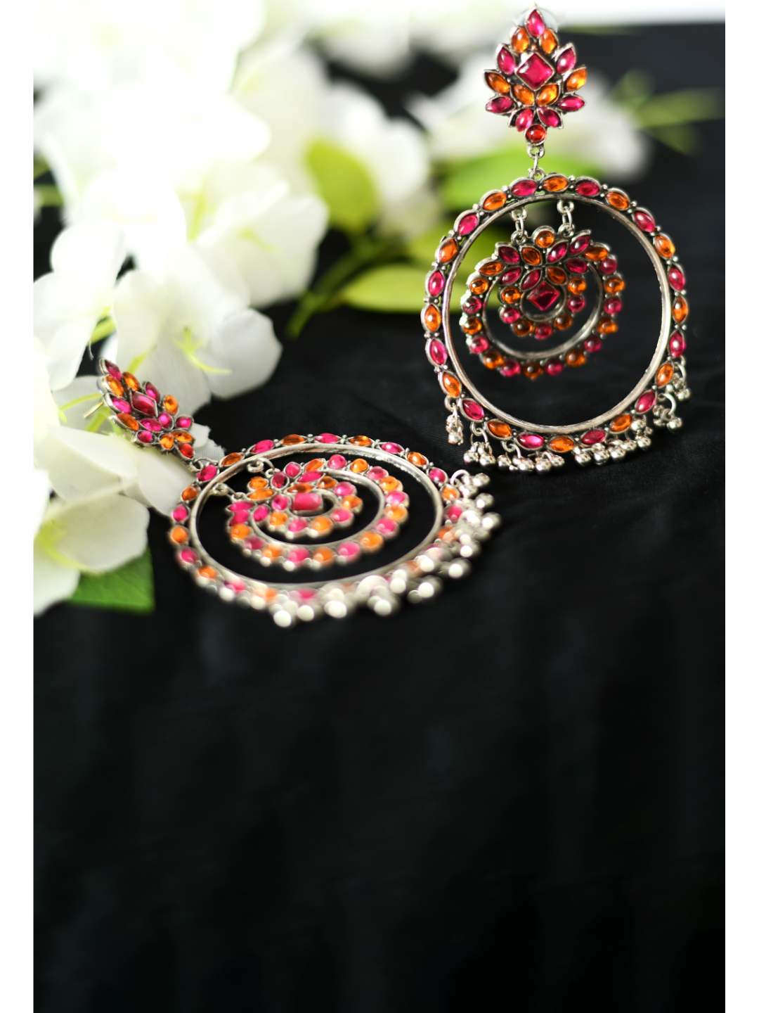 Women's  Trendia Multi color circles Earrings with Kundan Jker_136