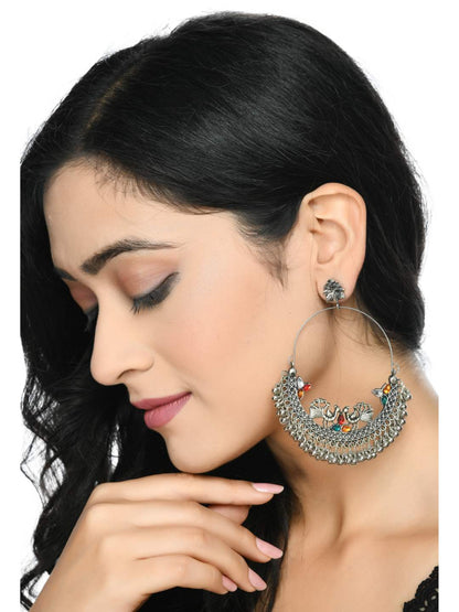 Trendia Peacock design Chandbali Earrings Jker_139