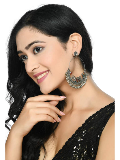 Trendia Peacock design Chandbali Earrings Jker_139