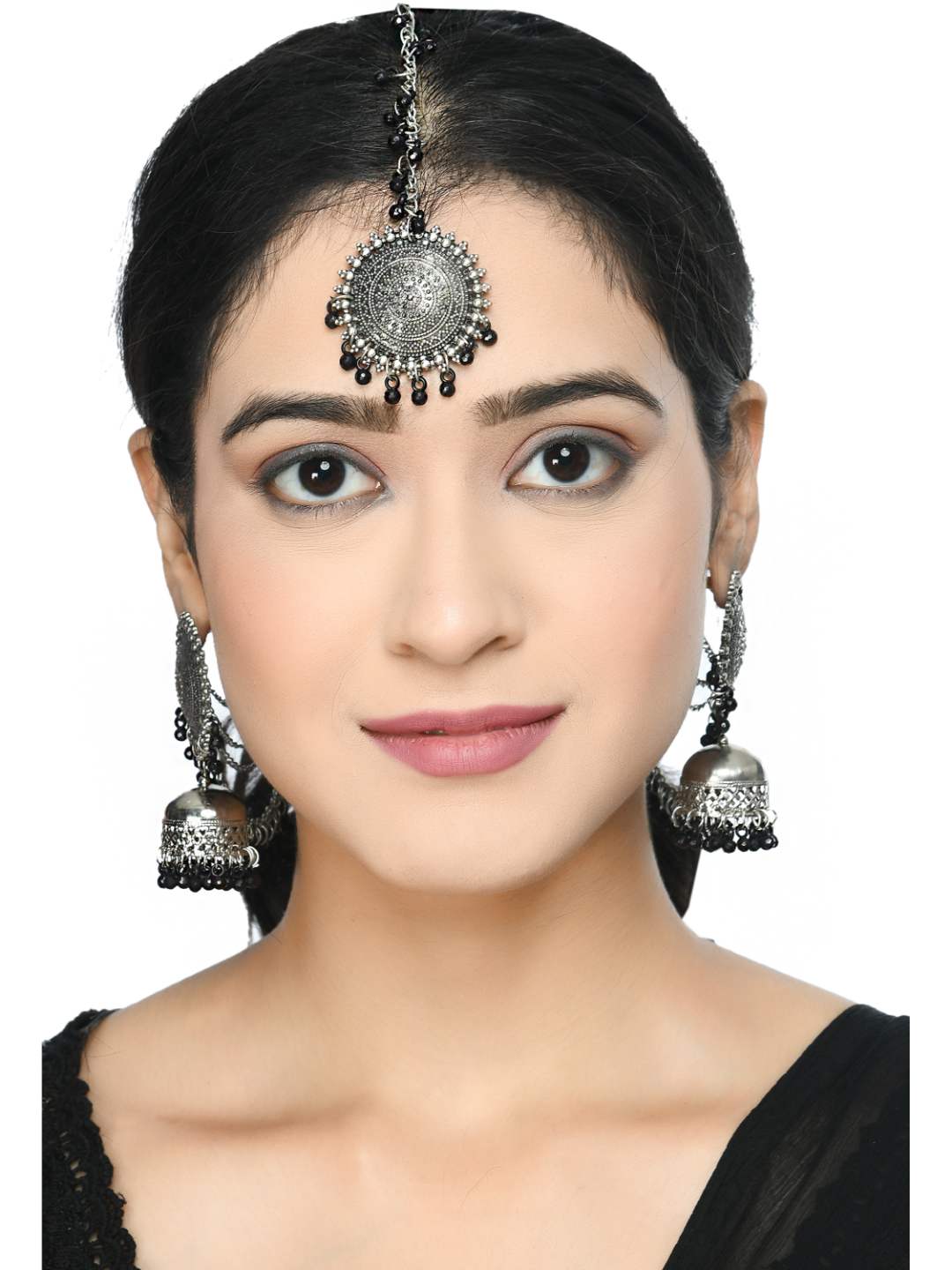 Bahubali Earrings & Tika Jker_146