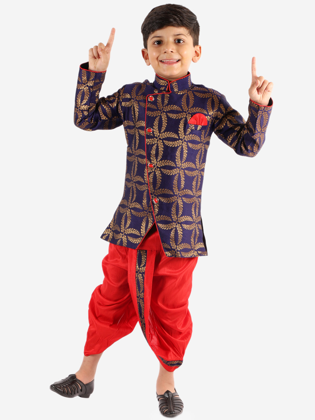 Dupioni Silk Dhoti Kurta Set for Boys