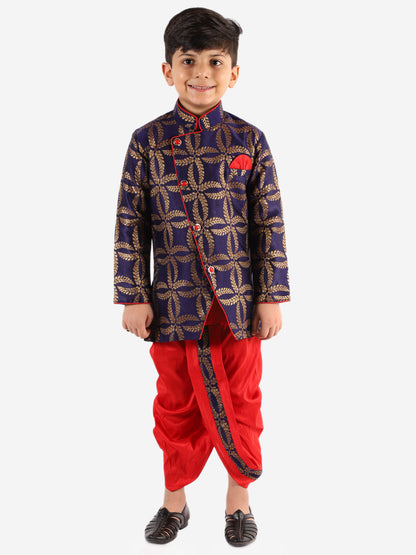 Dupioni Silk Dhoti Kurta Set for Boys