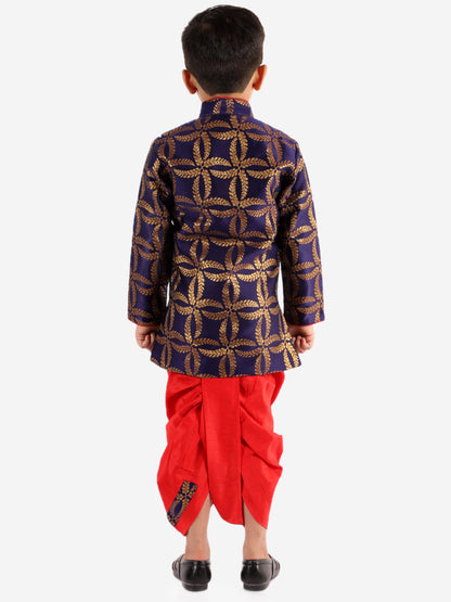 Dupioni Silk Dhoti Kurta Set for Boys