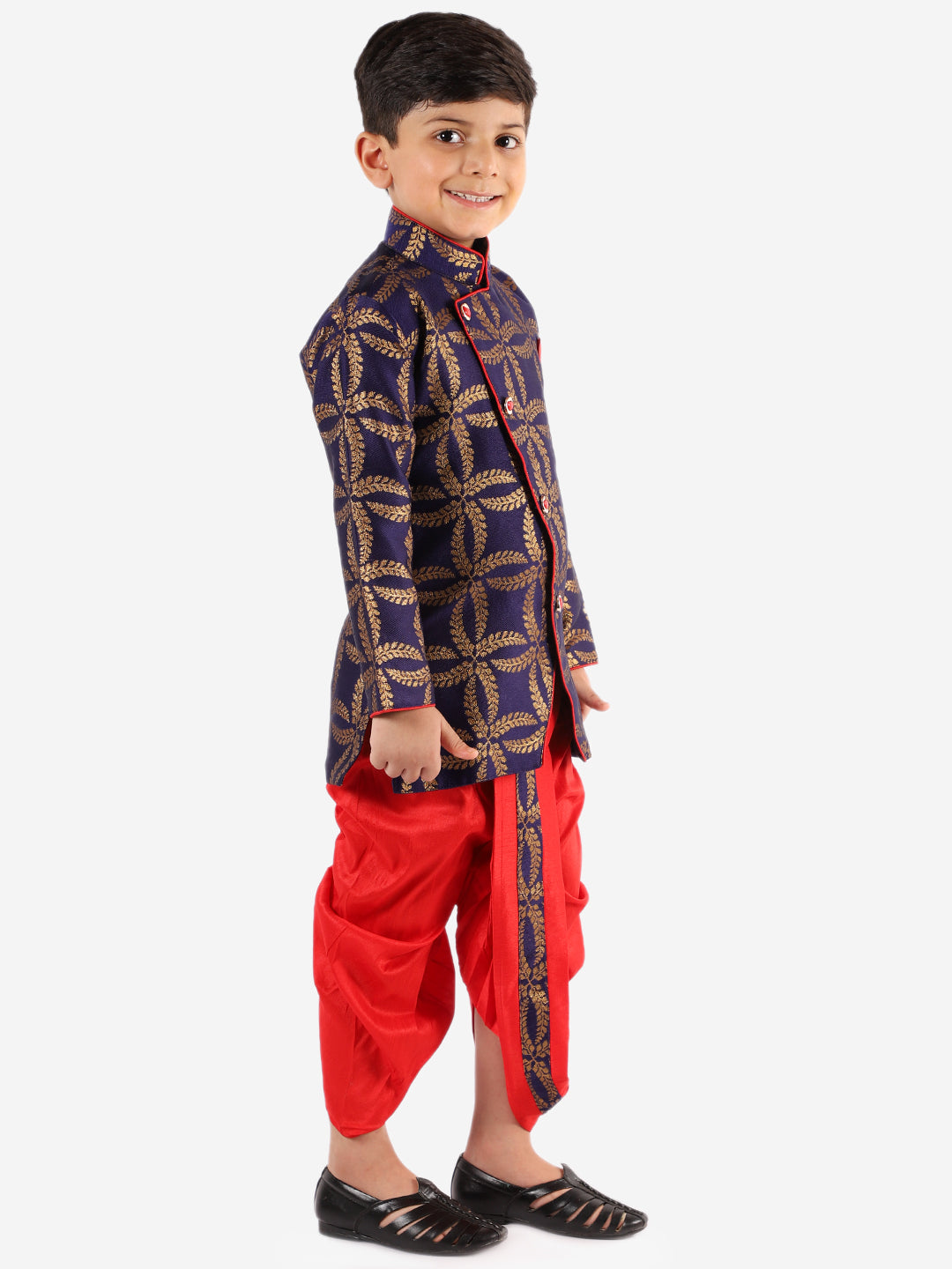 Dupioni Silk Dhoti Kurta Set for Boys