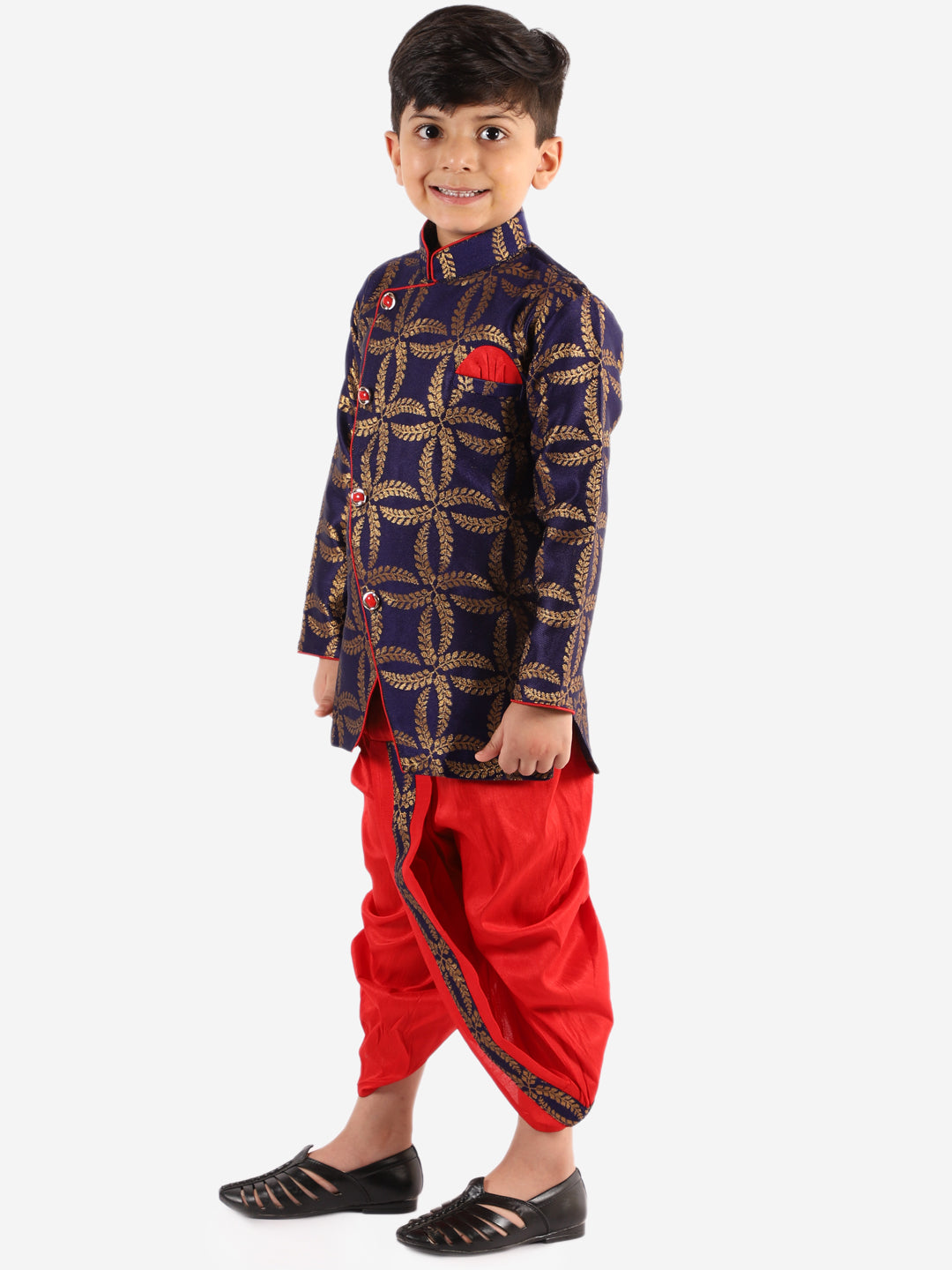 Dupioni Silk Dhoti Kurta Set for Boys