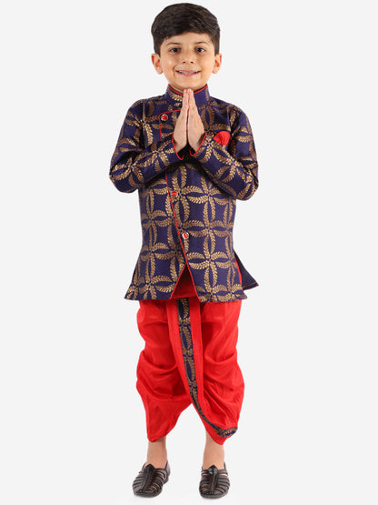 Dupioni Silk Dhoti Kurta Set for Boys