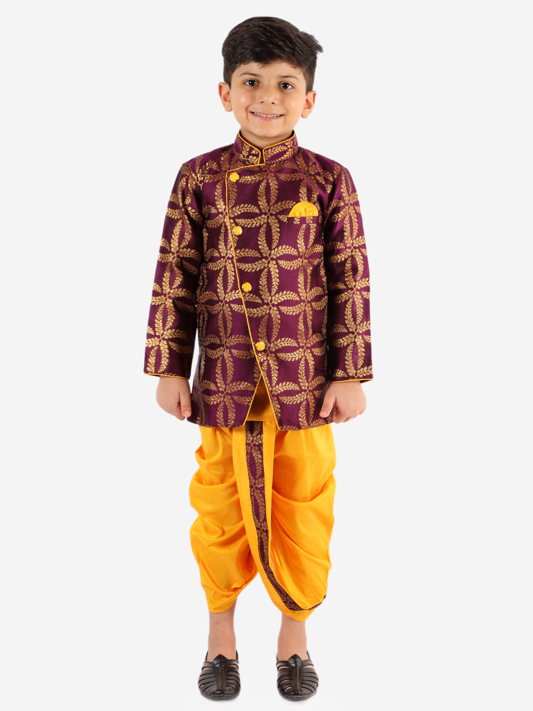 Dupioni Silk Dhoti Kurta Set for Boys