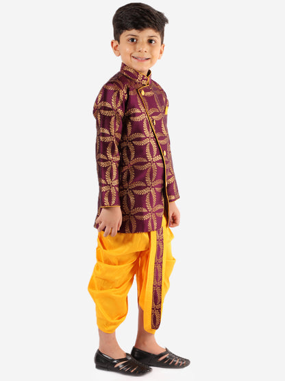 Dupioni Silk Dhoti Kurta Set for Boys