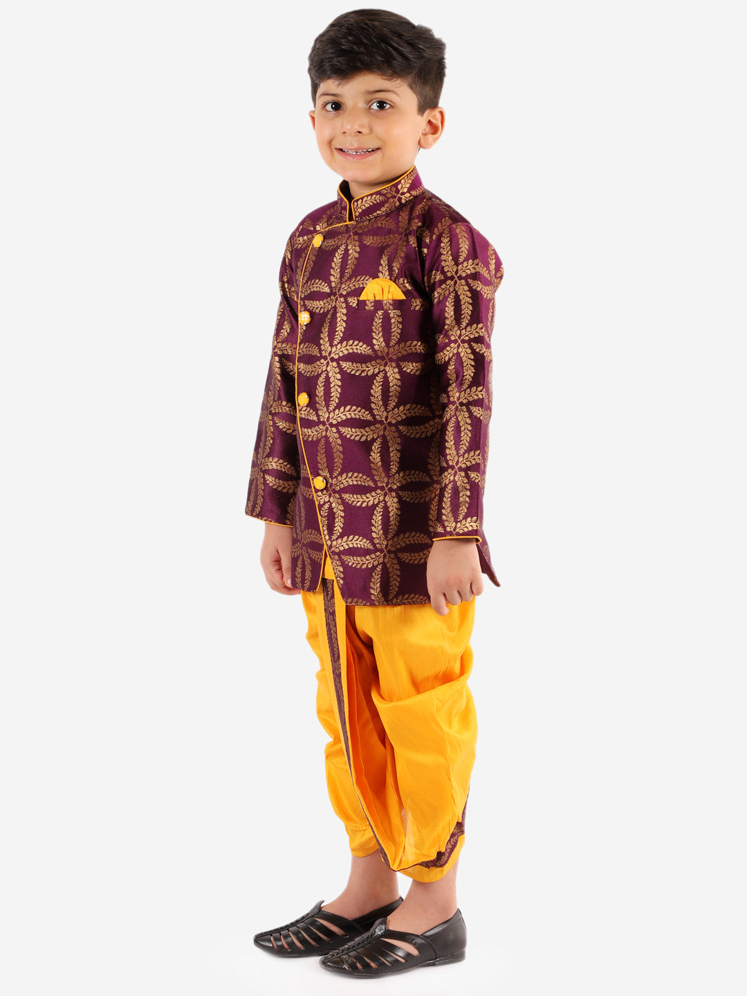 Dupioni Silk Dhoti Kurta Set for Boys