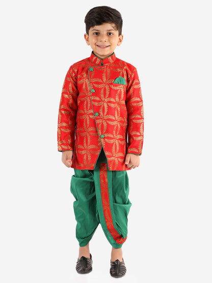 Dupioni Silk Dhoti Kurta Set for Boys