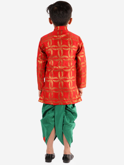 Dupioni Silk Dhoti Kurta Set for Boys