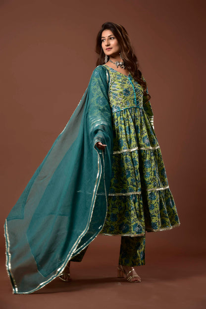 Women's Green Aafreen Suit Set