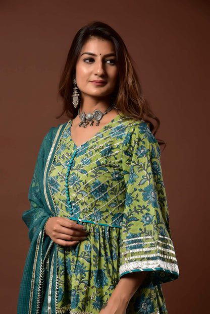 Women's Green Aafreen Suit Set