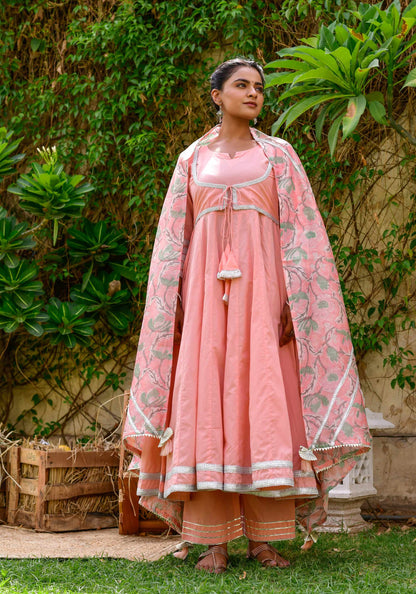 Women's Seher Peach Kalidar Suit set