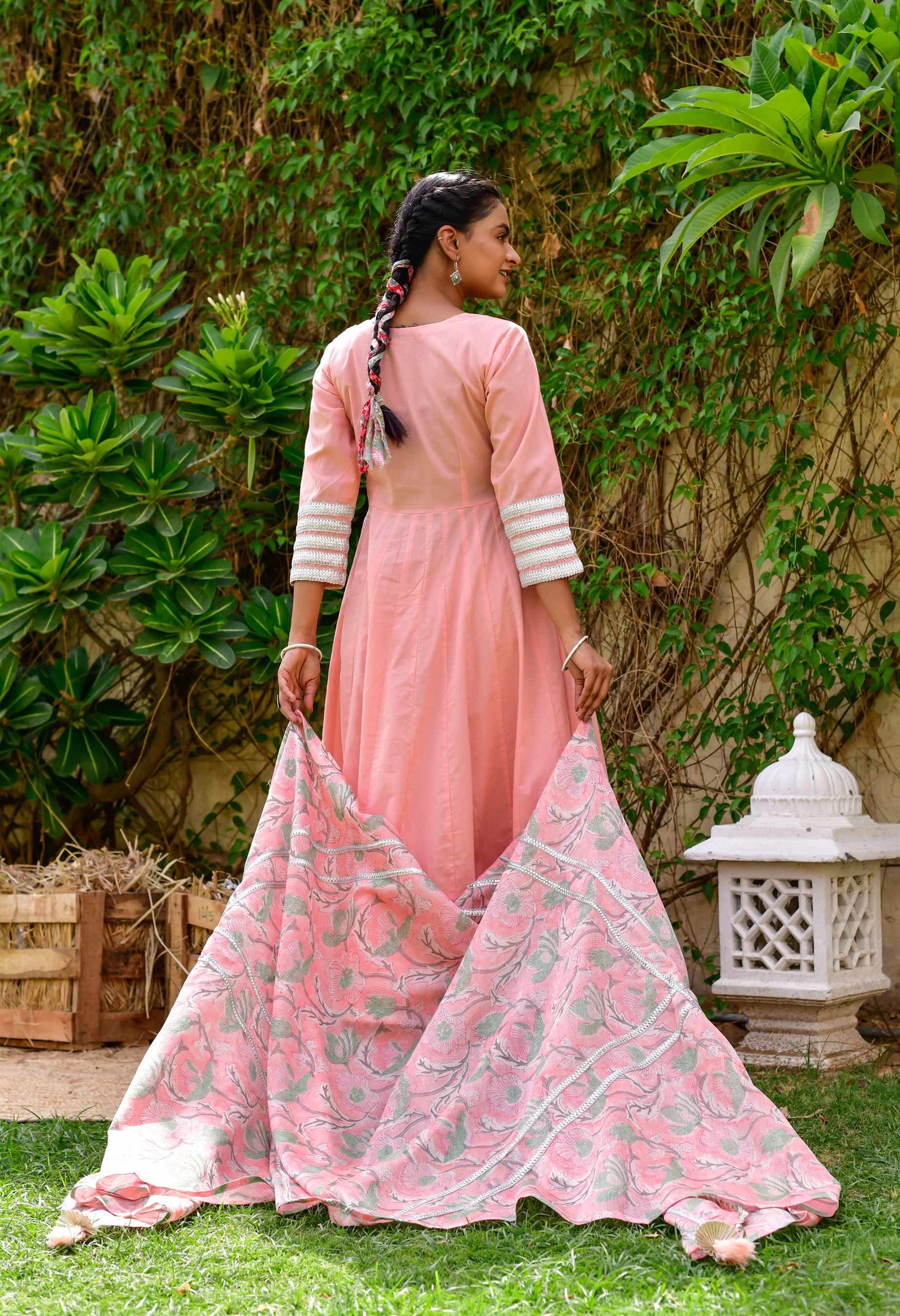 Women's Seher Peach Kalidar Suit set