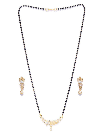 Women's  American Diamond Mangalsutra Set With Earrings