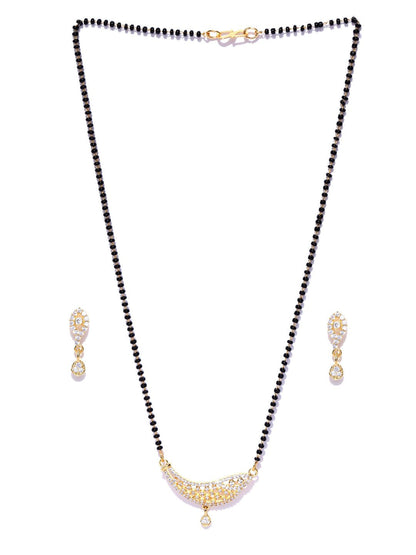 Women's  American Diamond Mangalsutra Set With Earrings