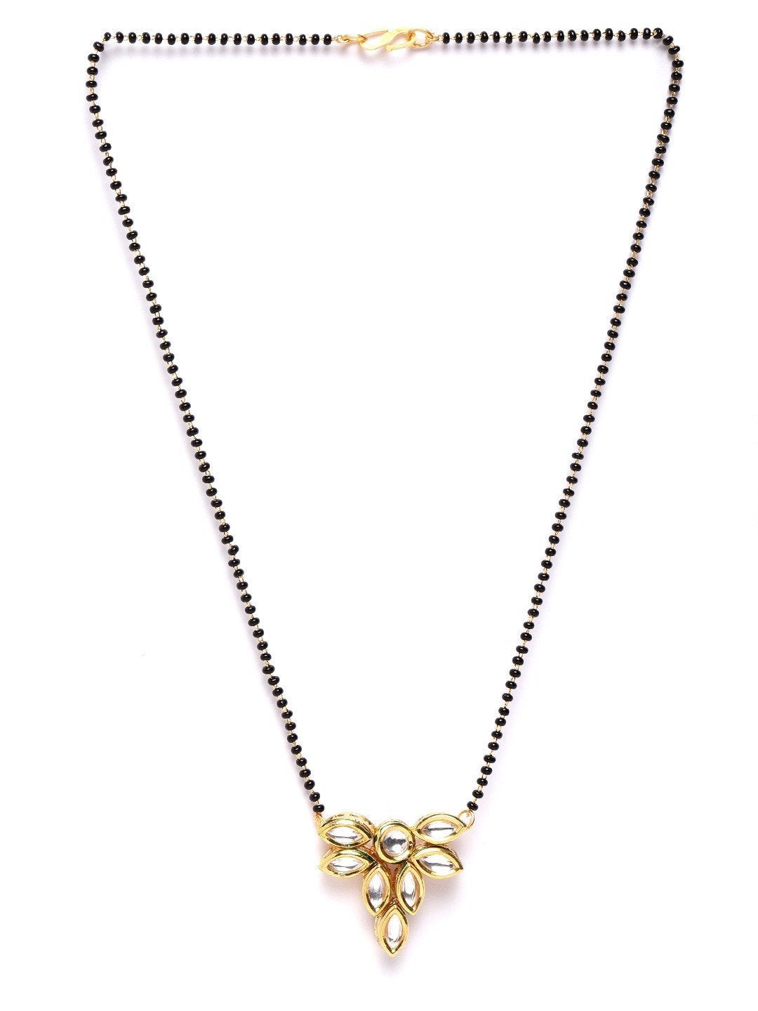 Women's Gold Plated Kundan Studded Floral Mangalsutra