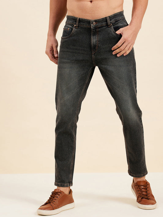 Men's Charcoal Grey Slim Fit Jeans - LYUSH-MASCLN