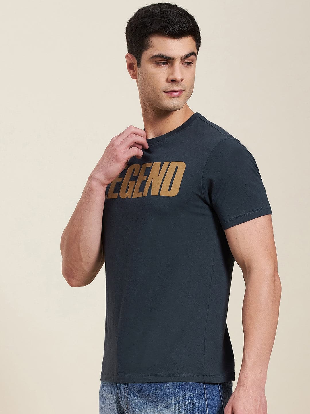 Men's Dark Blue LEGEND Regular Fit T-Shirt - LYUSH-MASCLN