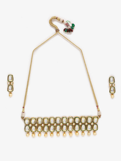 Women's Meenakari Kundan Choker With Earrings