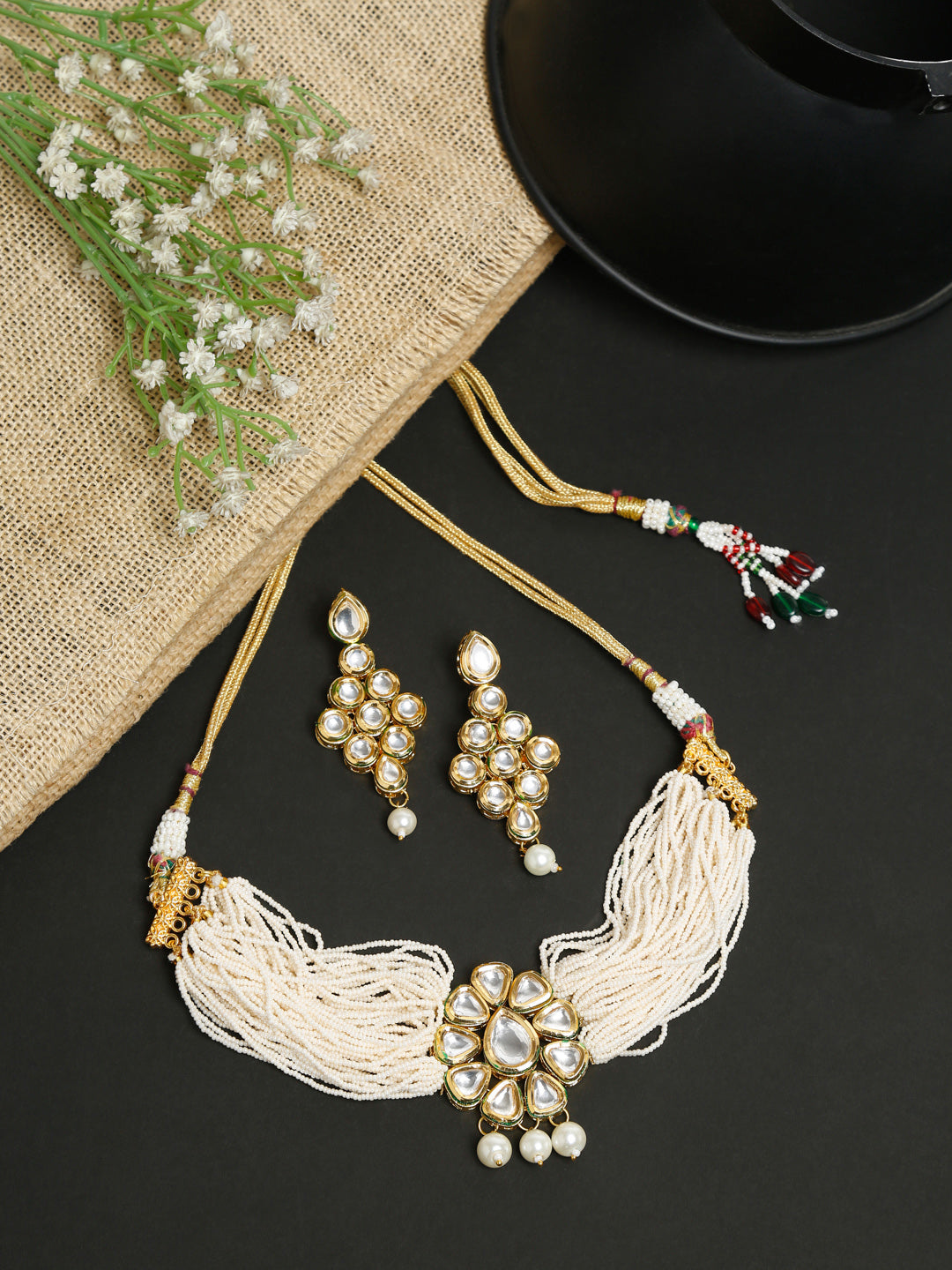 Women's Kundan Choker with Earrings