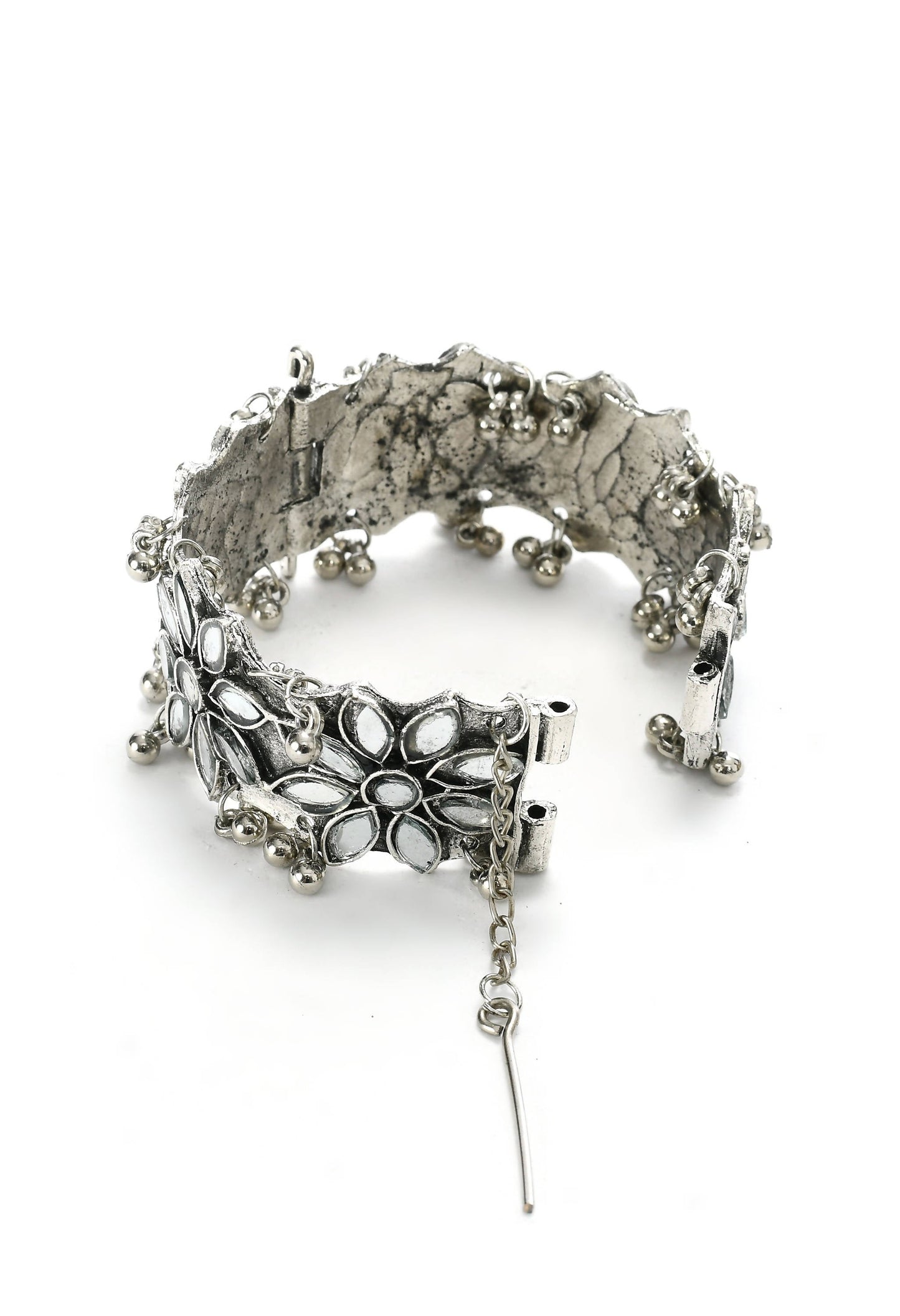 Silver color Oxidized Bracelet with mirror design Jkbracelet_002