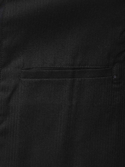 Men's Black Linen Blend Nehru Jacket