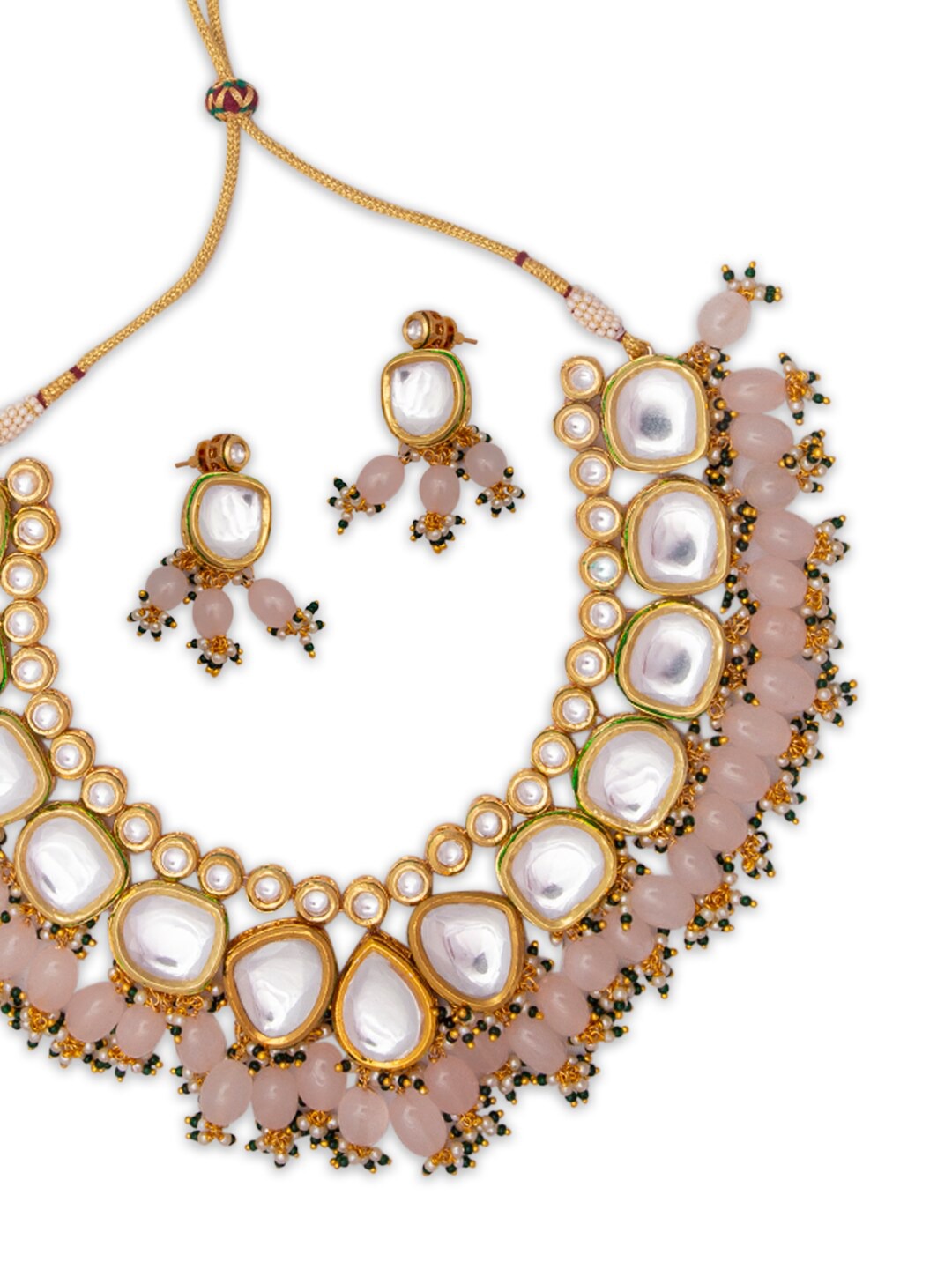 Women's Gold-Plated Handcrafted Kundan Jewellery Set