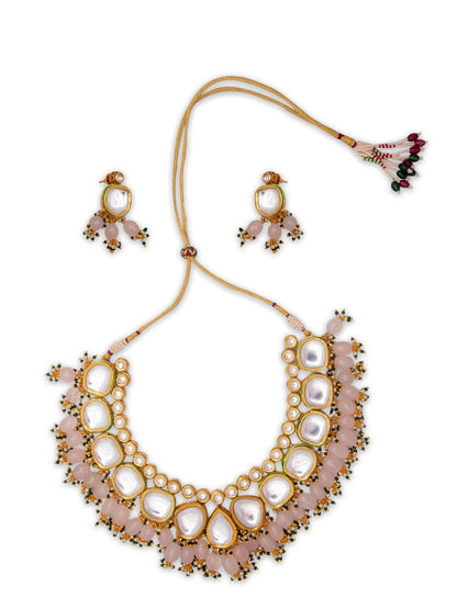 Women's Gold-Plated Handcrafted Kundan Jewellery Set