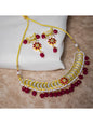 Women's Pink & White Gold-Plated Stone-Studded & Beaded Jewellery Set