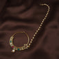 Gold Plated Nose Ring Multicolor Kundan With Pearl Chain By