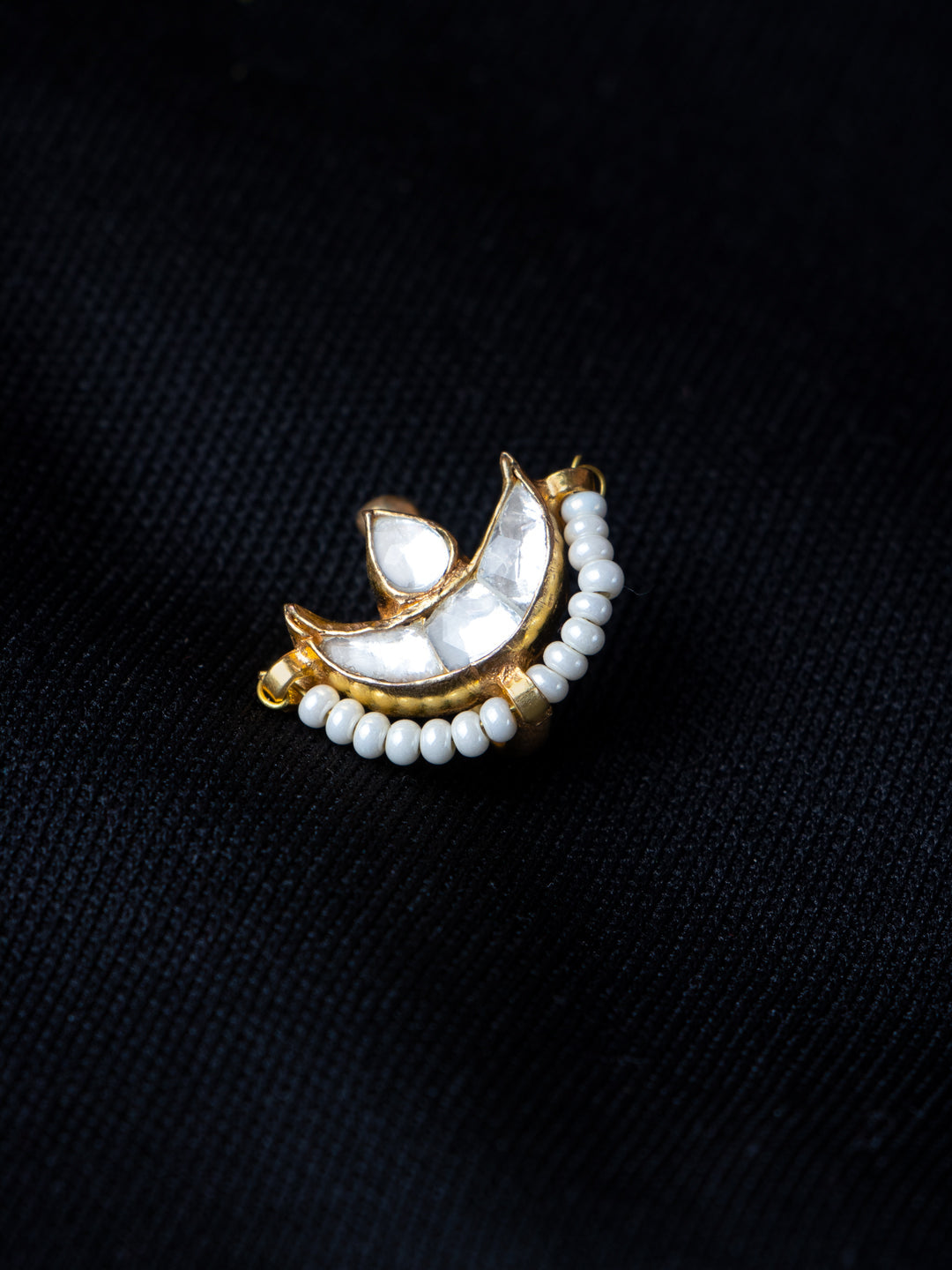 24K Gold Plated Kundan Nose Pin