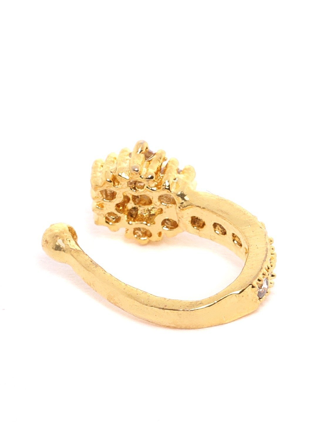 Gold Plated Studded Nose Ring For Women By