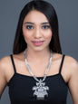 Women's Silver-Toned Silver-Plated Oxidised Necklace