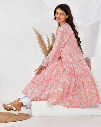 Women's pink anarkali kurta set