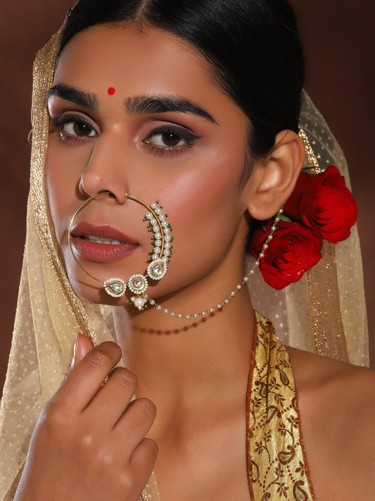 Kundan Bridal Nose Ring Nath