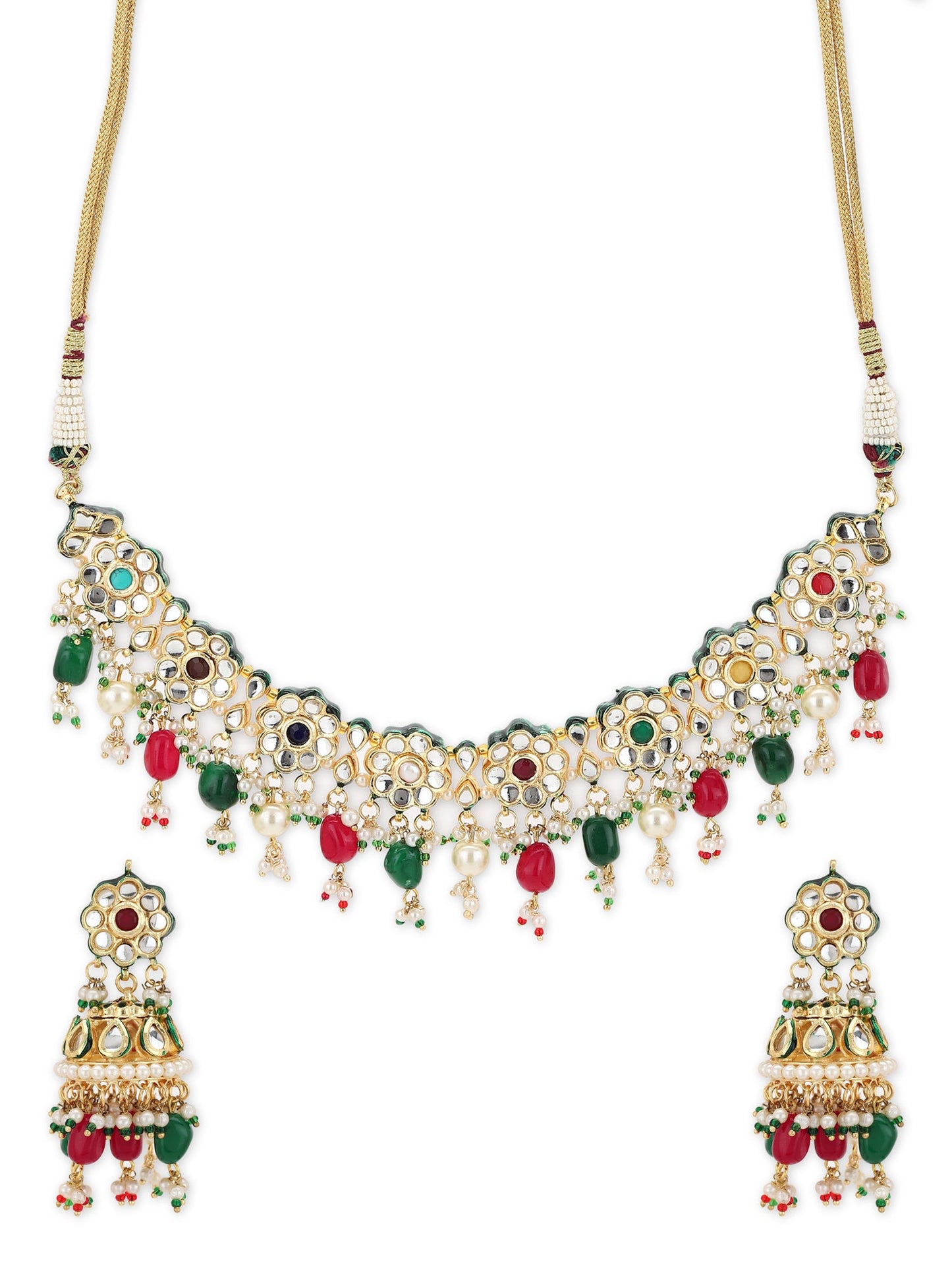 Women's Kundan Neckpiece With Earrings