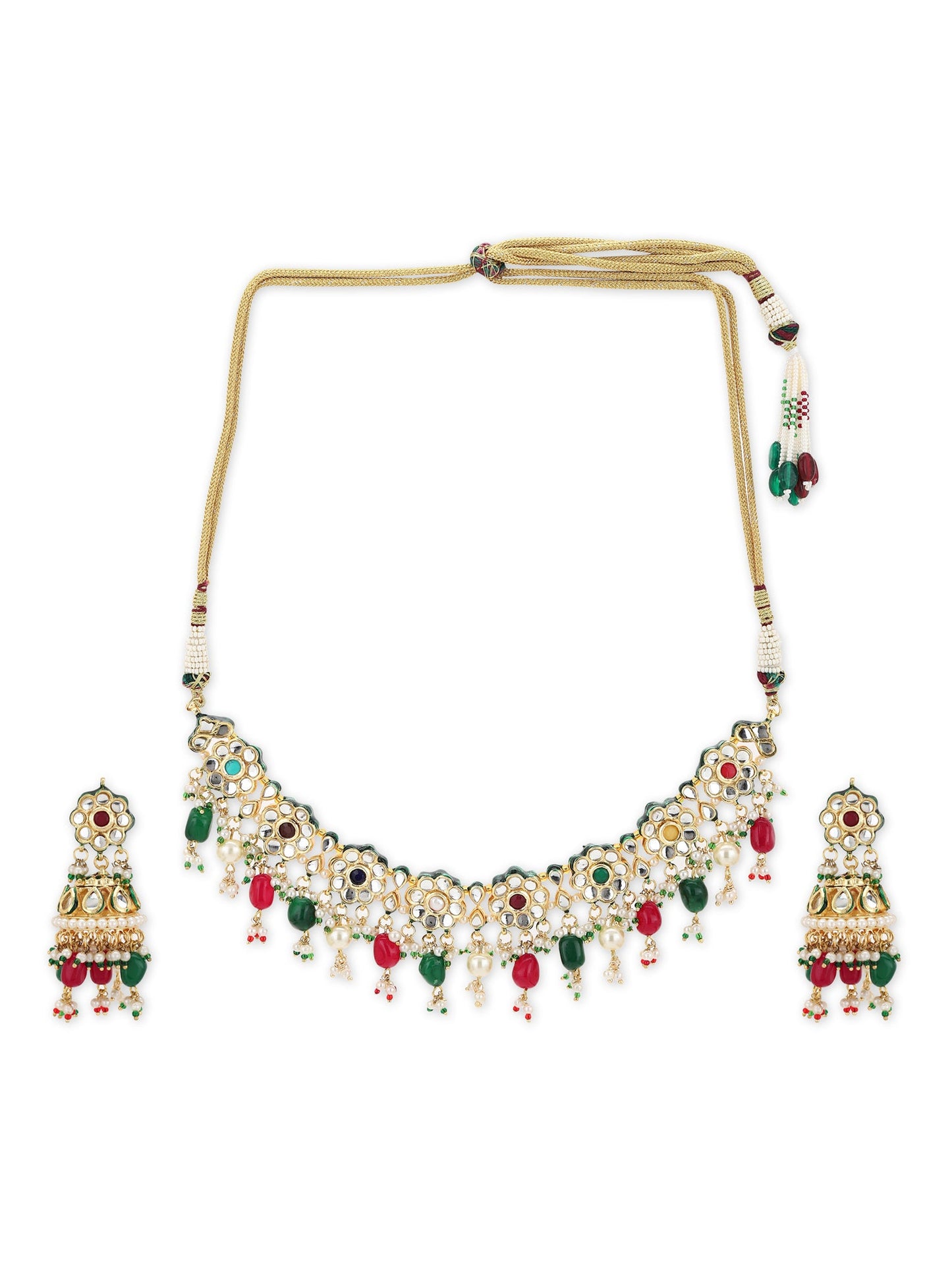 Women's Kundan Neckpiece With Earrings