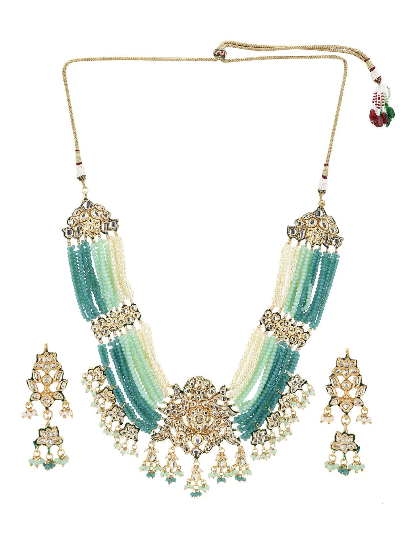 Women's Kundan Neckpiece With Earrings