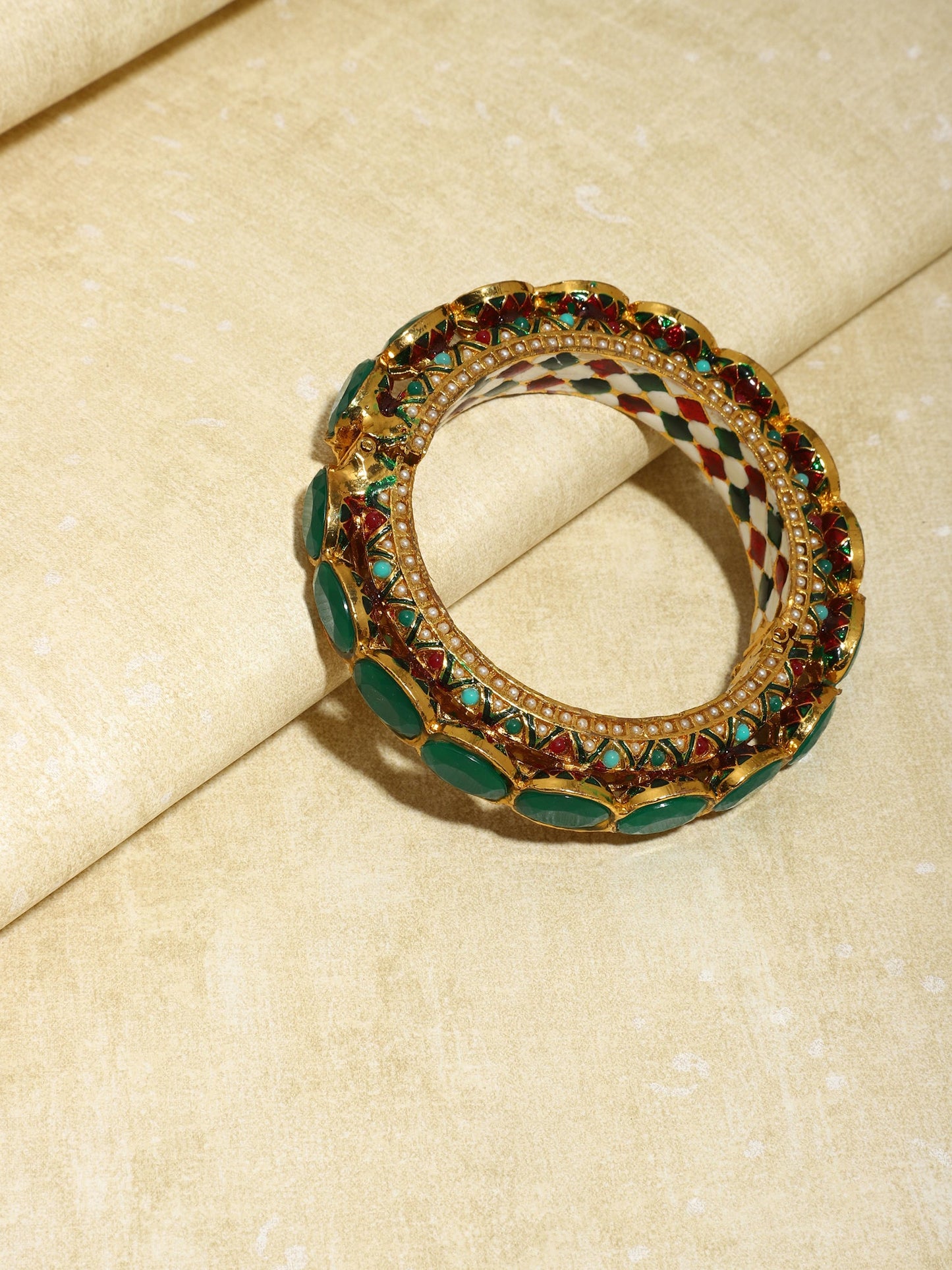 Women's Kundan  Meenakari Bangle