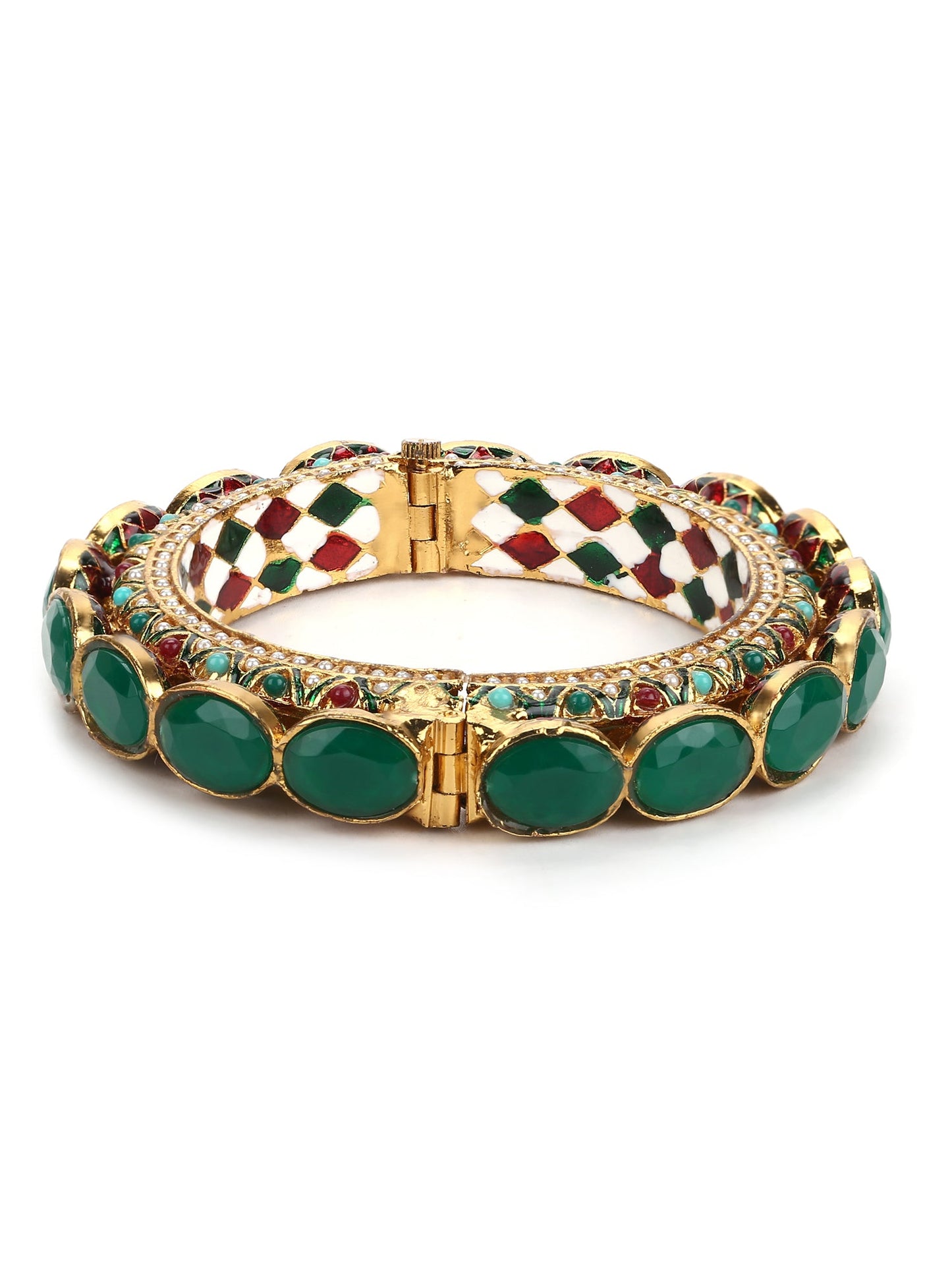 Women's Kundan  Meenakari Bangle