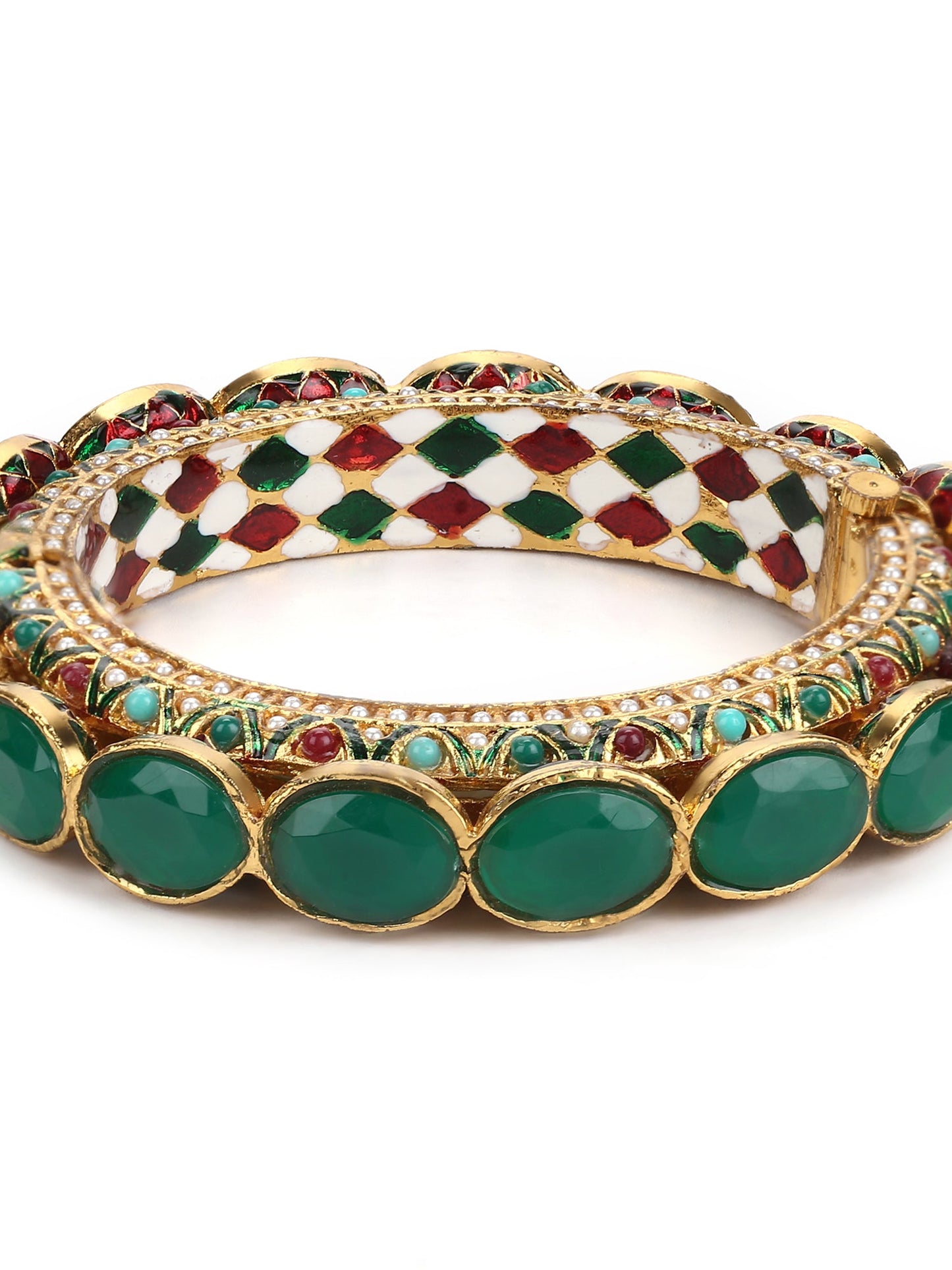 Women's Kundan  Meenakari Bangle