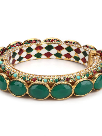 Women's Kundan  Meenakari Bangle