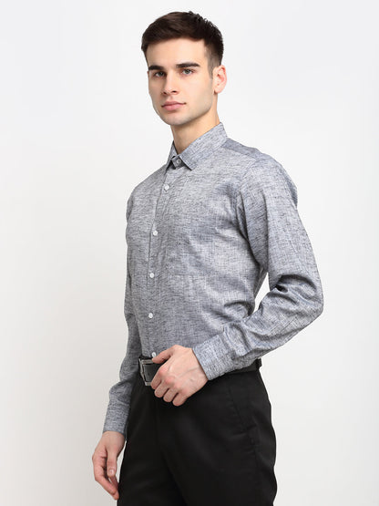 Men's Grey Solid Cotton Formal Shirt ( SF 782Grey )