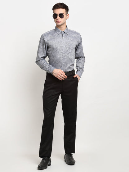 Men's Grey Solid Cotton Formal Shirt ( SF 782Grey )