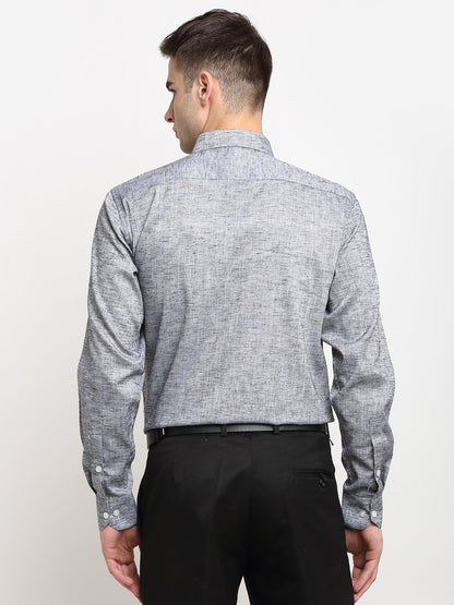 Men's Grey Solid Cotton Formal Shirt ( SF 782Grey )