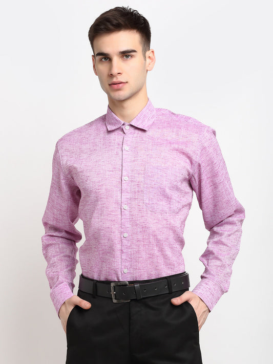 Men's Purple Solid Cotton Formal Shirt ( SF 782Purple )